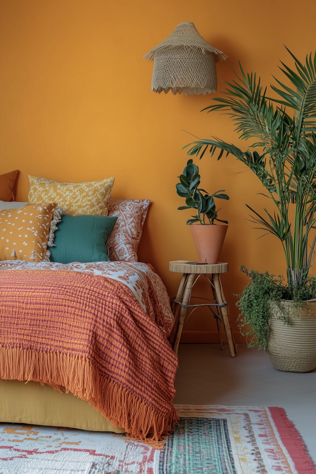 décoration bohème chambre couleurs chaudes