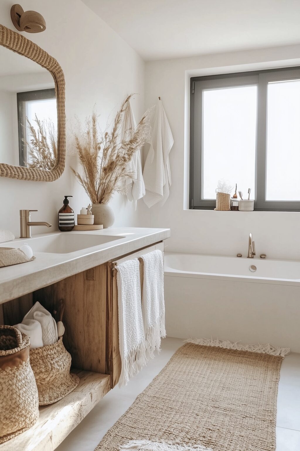 décoration bohème salle de bains zen