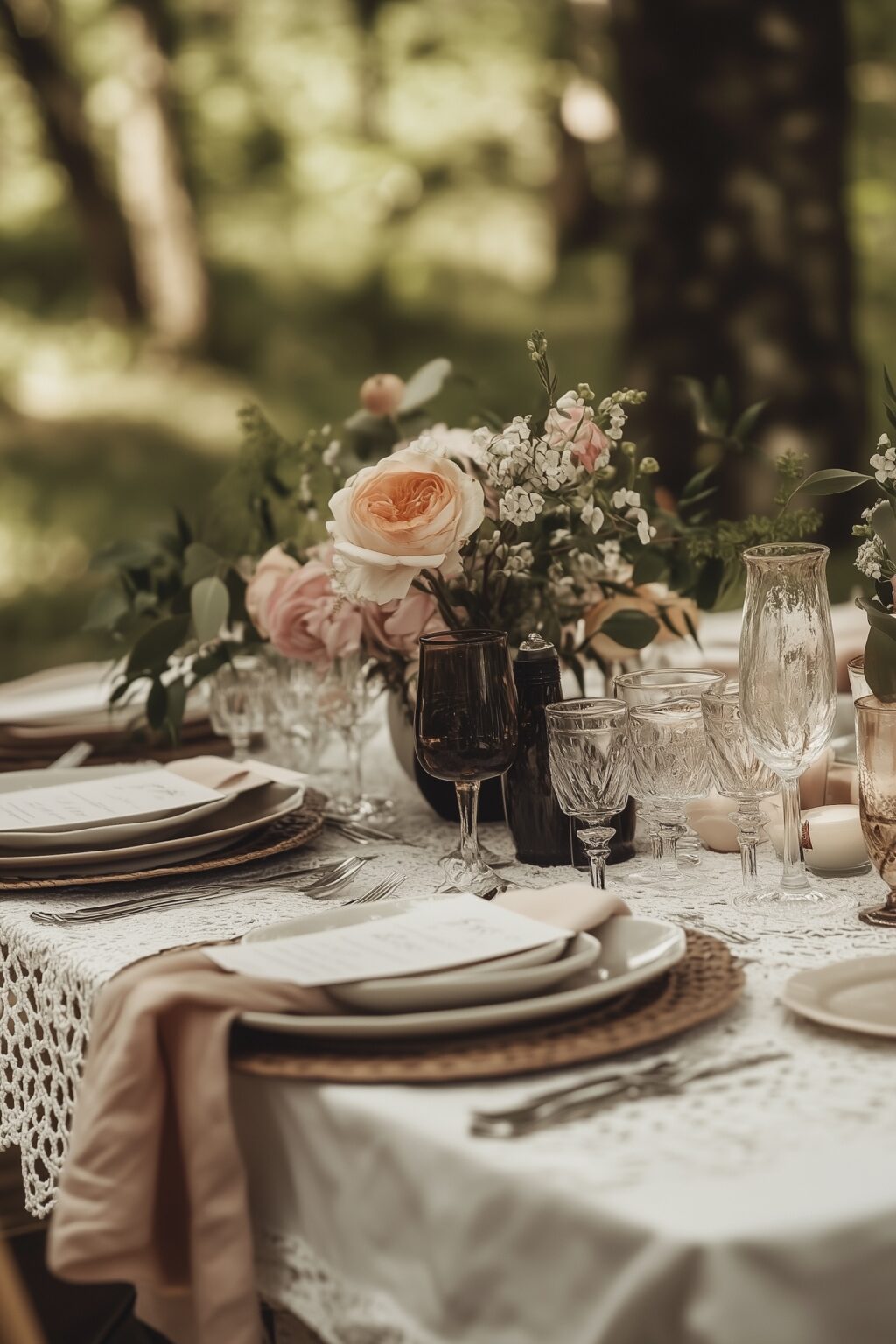 idée déco table fête boho gipsy dentelle jute