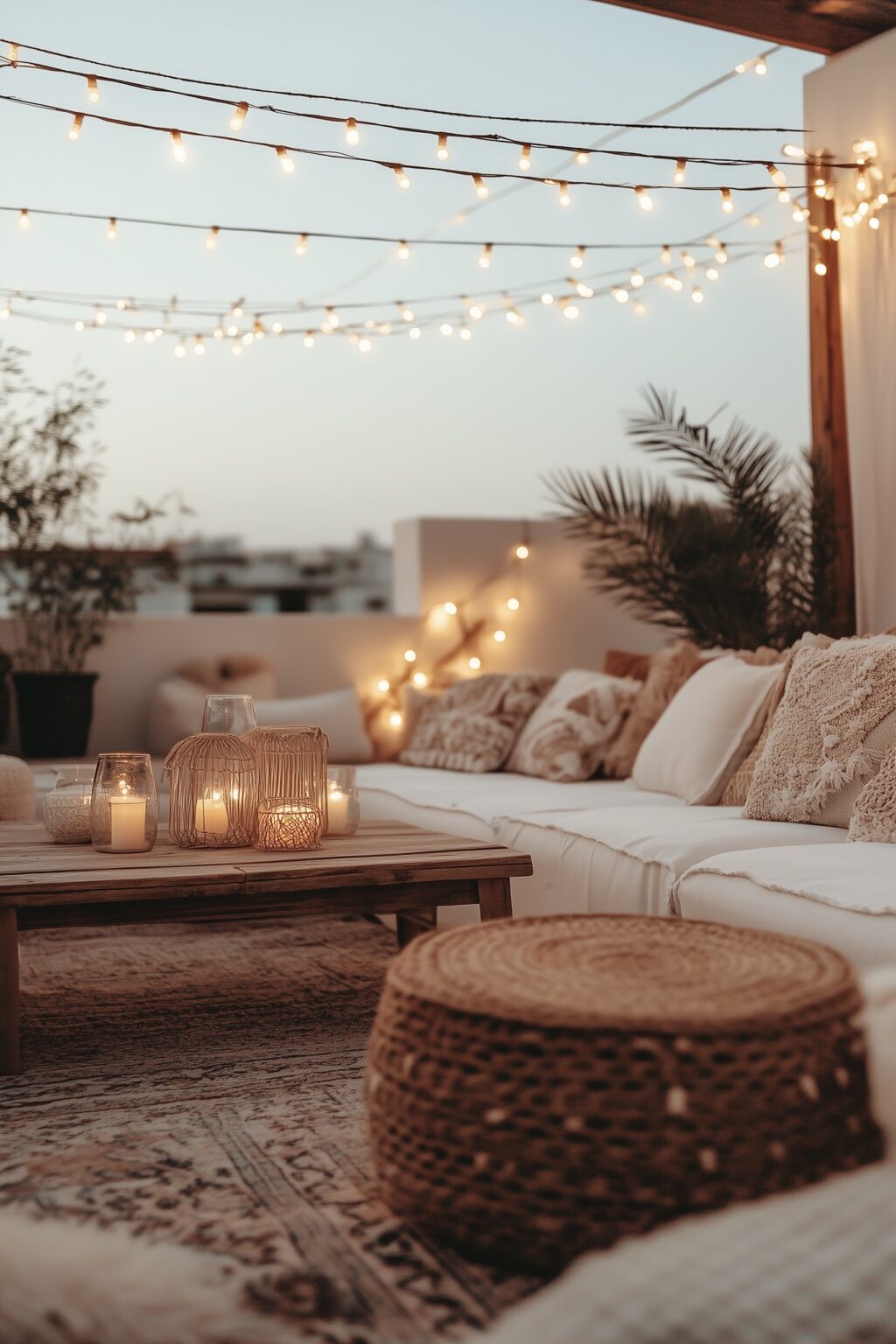 inspiration aménagement terrasse décoration bohème chic