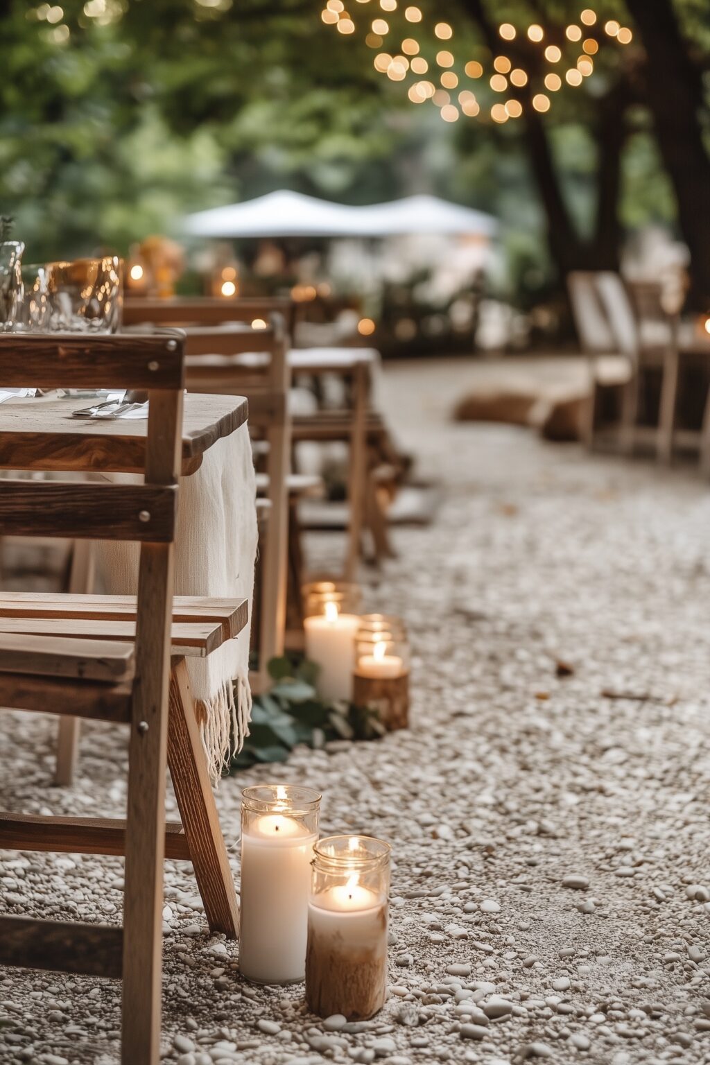 mariage bohème diy chemin bougies