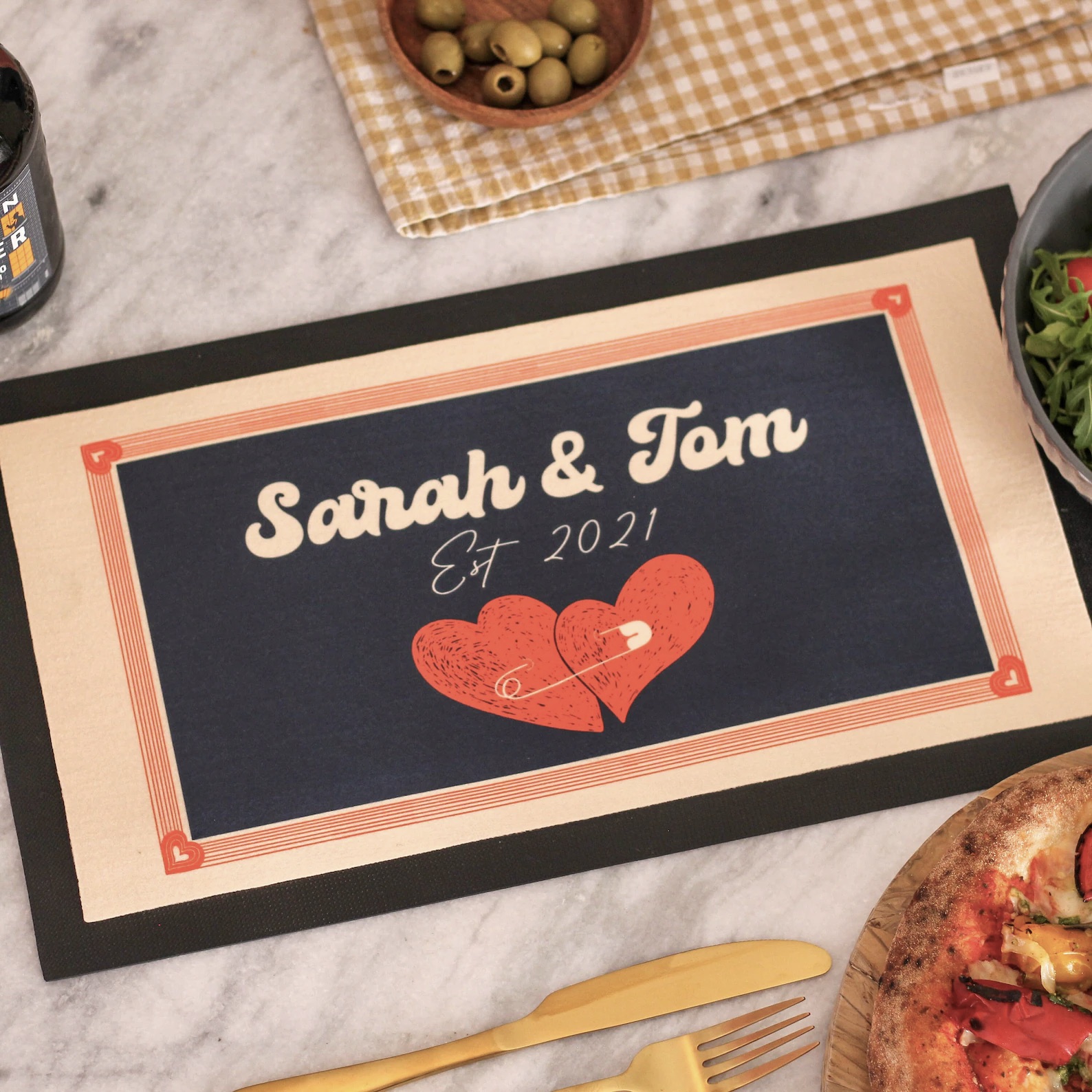 set de table love cadeau Saint Valentin