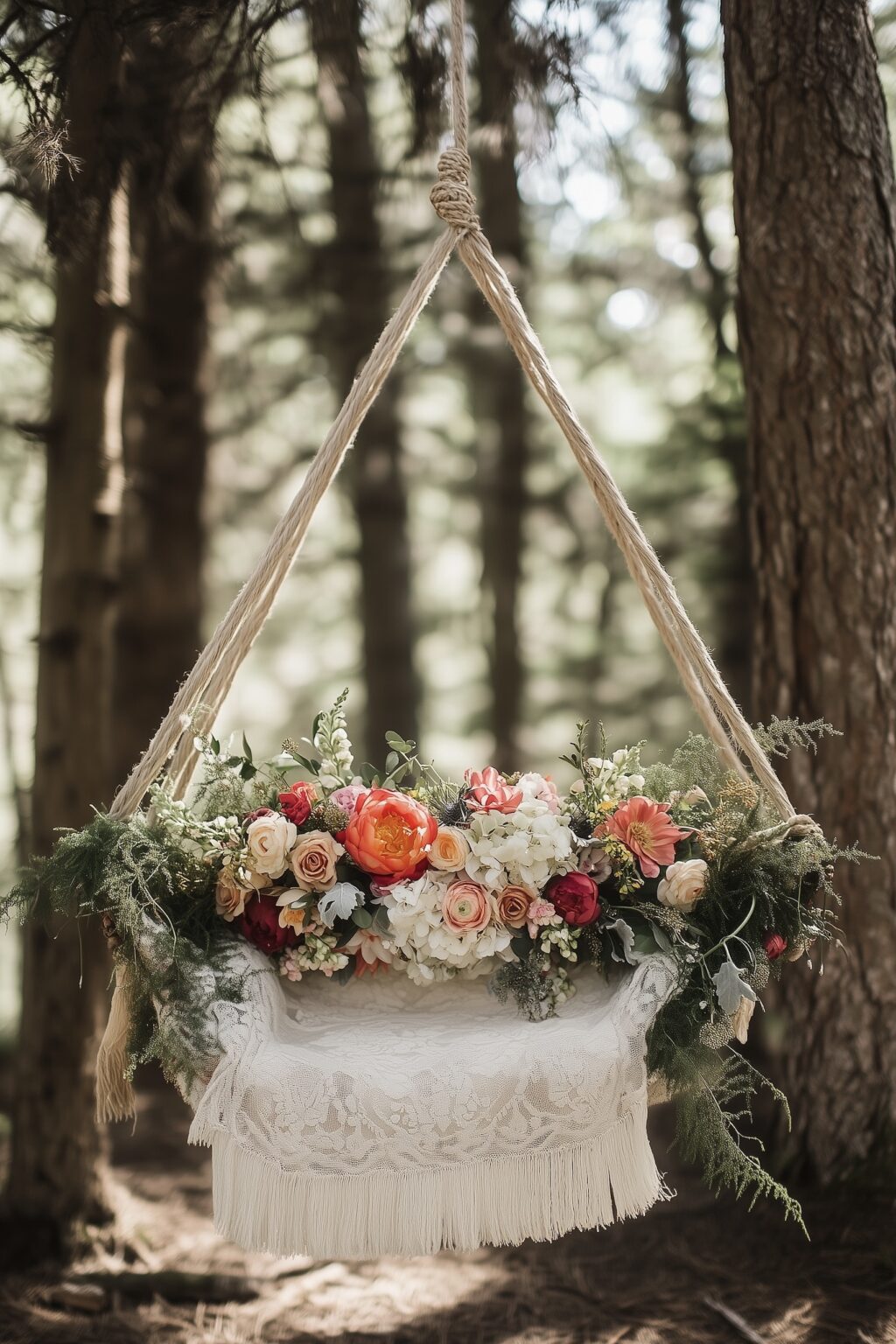 siège mariée suspendue balançoire boho