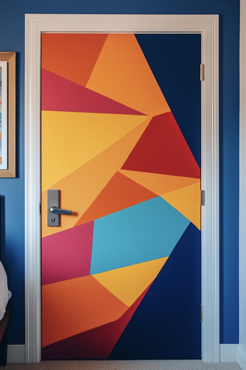 Motif peinture mur fait main porte