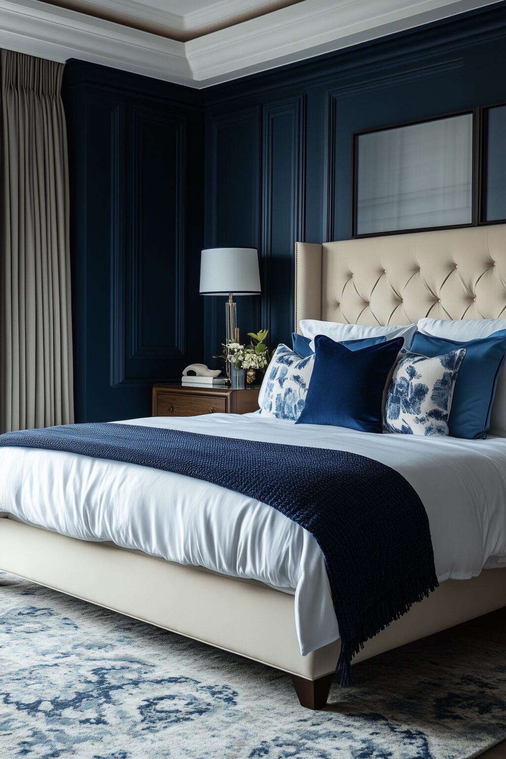 aménager chambre hôtel luxe palace bleue