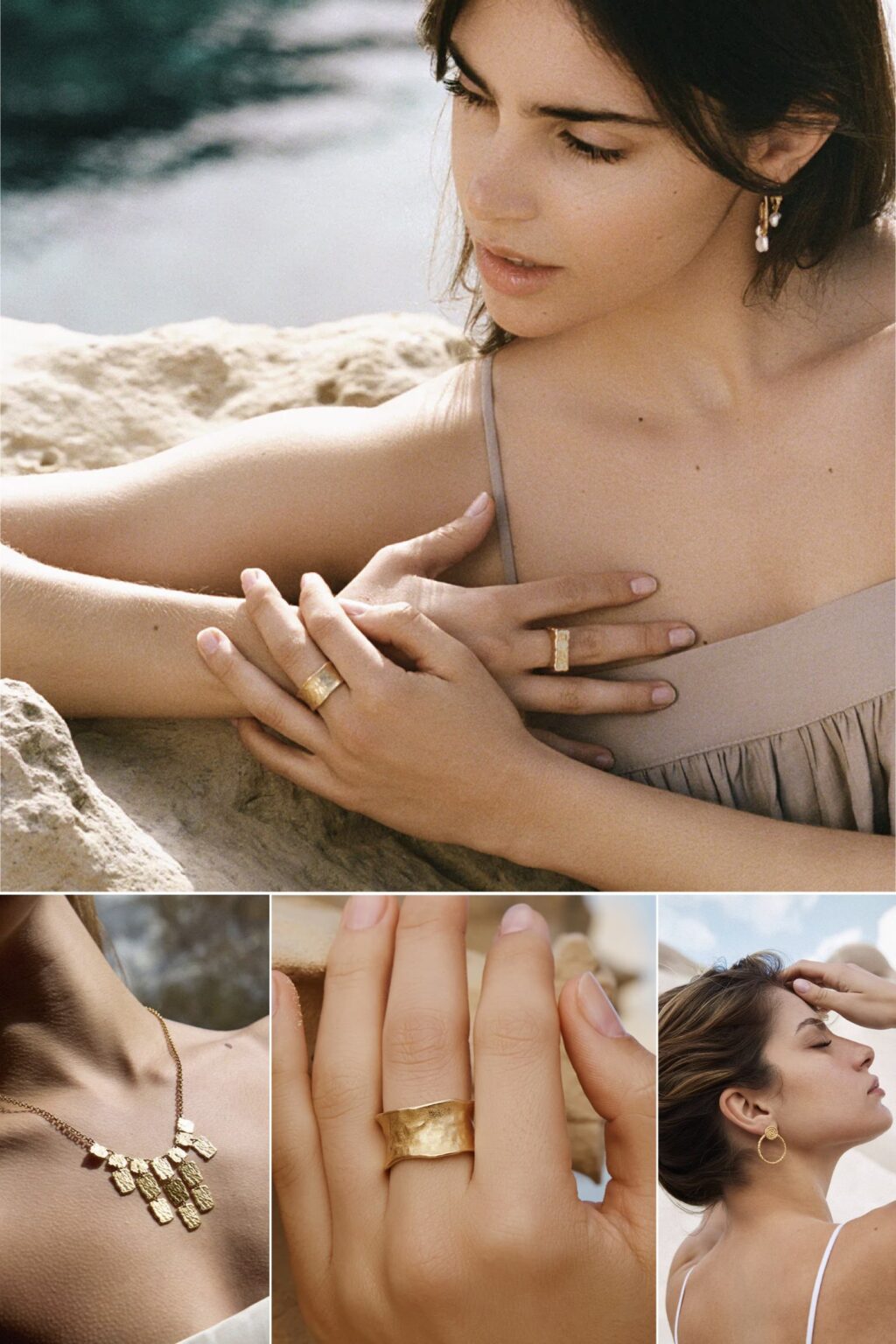 avis mélange bague Agapée métal martelé doré