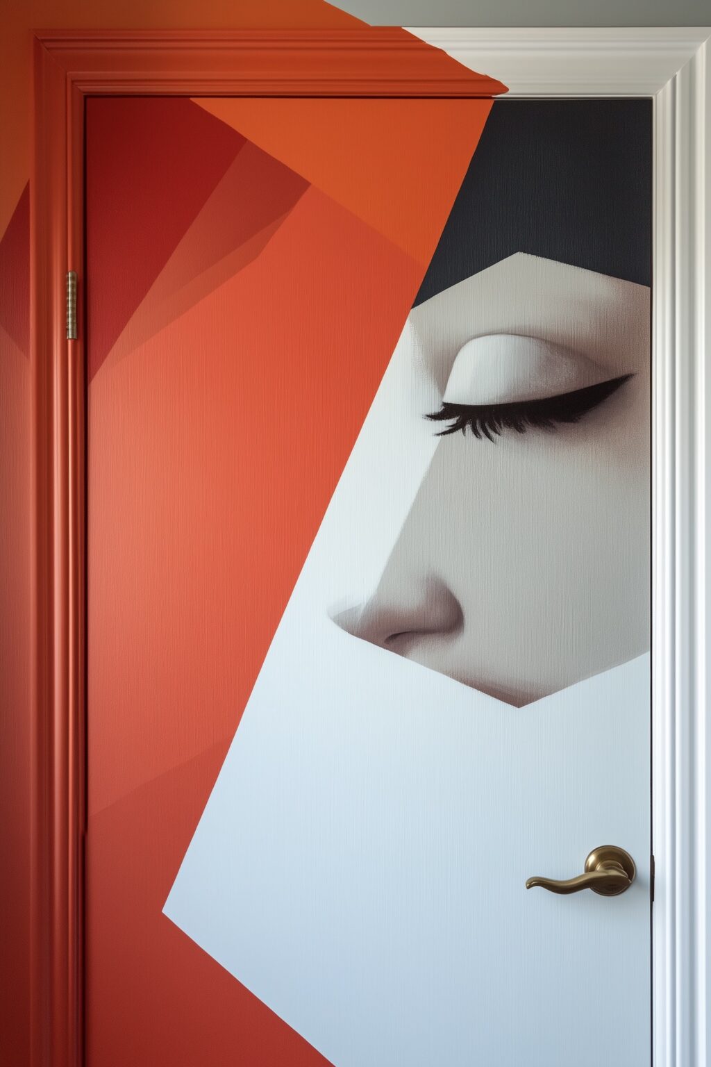 continuité peinture mur porte meuble fait-main