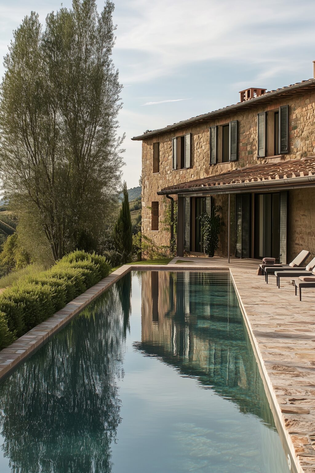 couloir de nage pierres à débordement