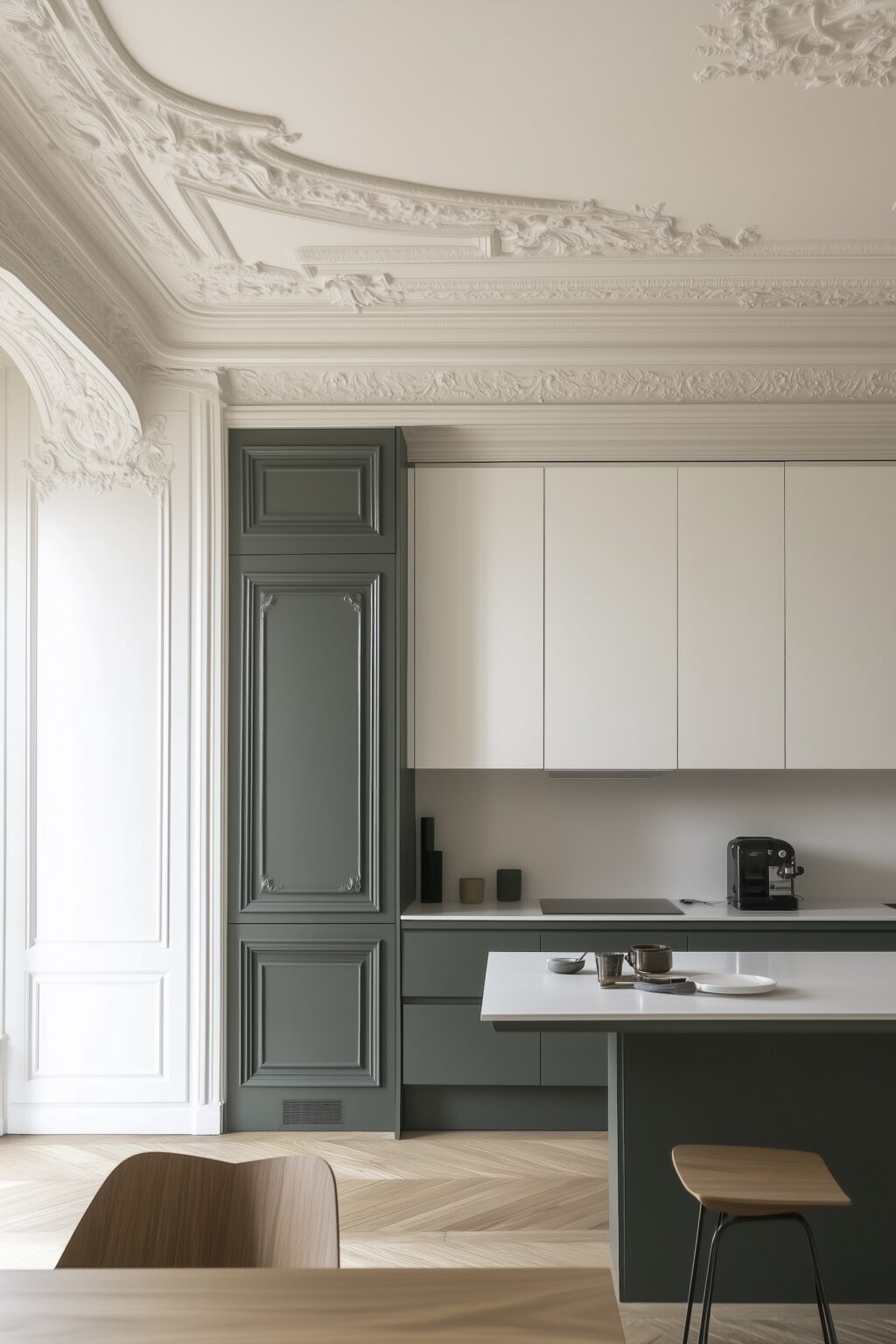 cuisine moderne connectée appartement haussmannien chic