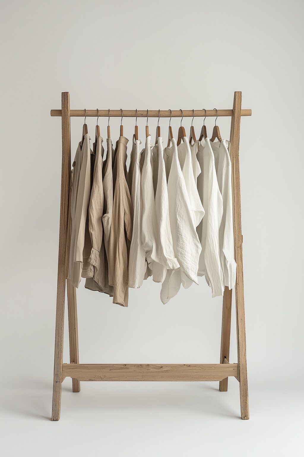 garde robe camaieu blanc beige chemise lin