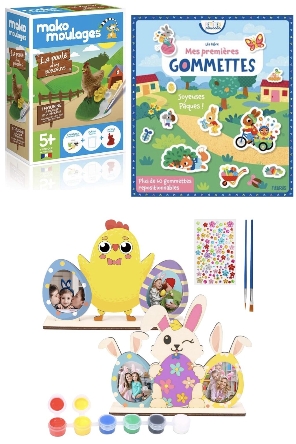 moulage gommette peinture activité manuelle poule lapin