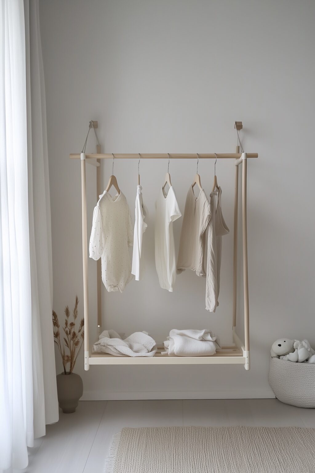 penderie suspendue vêtement chambre enfant déco nature