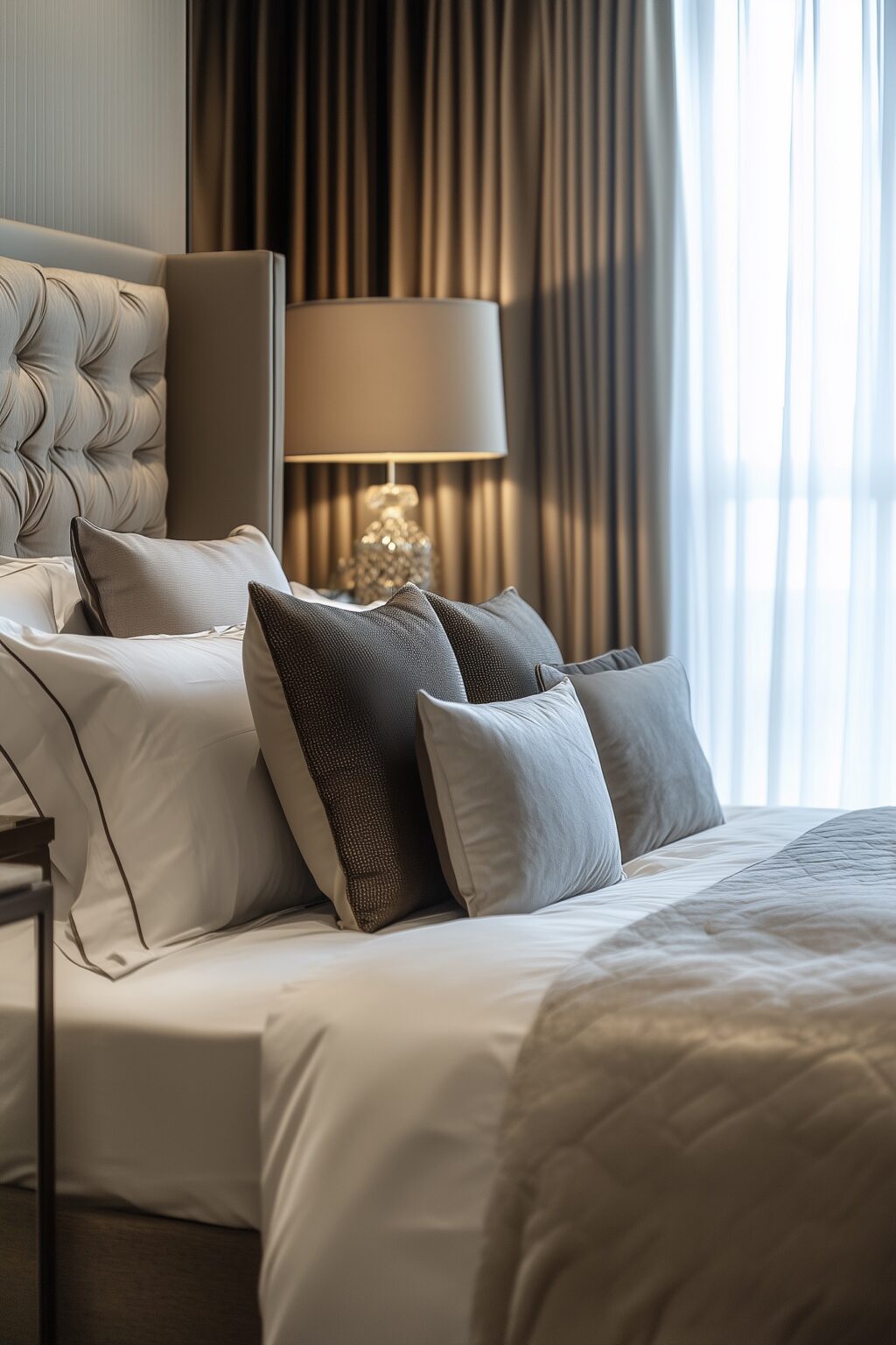 textile coussin mélange lit façon chambre hôtel 5 étoiles