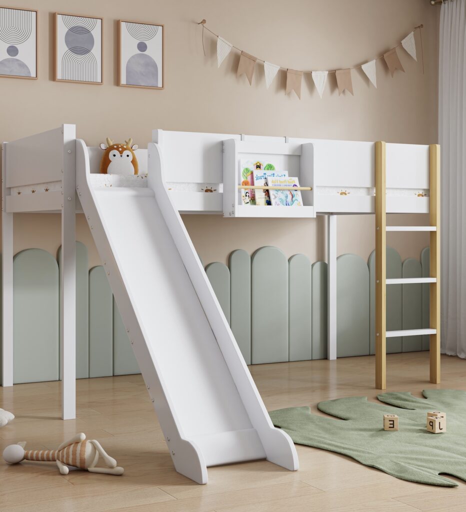 idée déco chambre enfant couleurs douces pastel beige vert