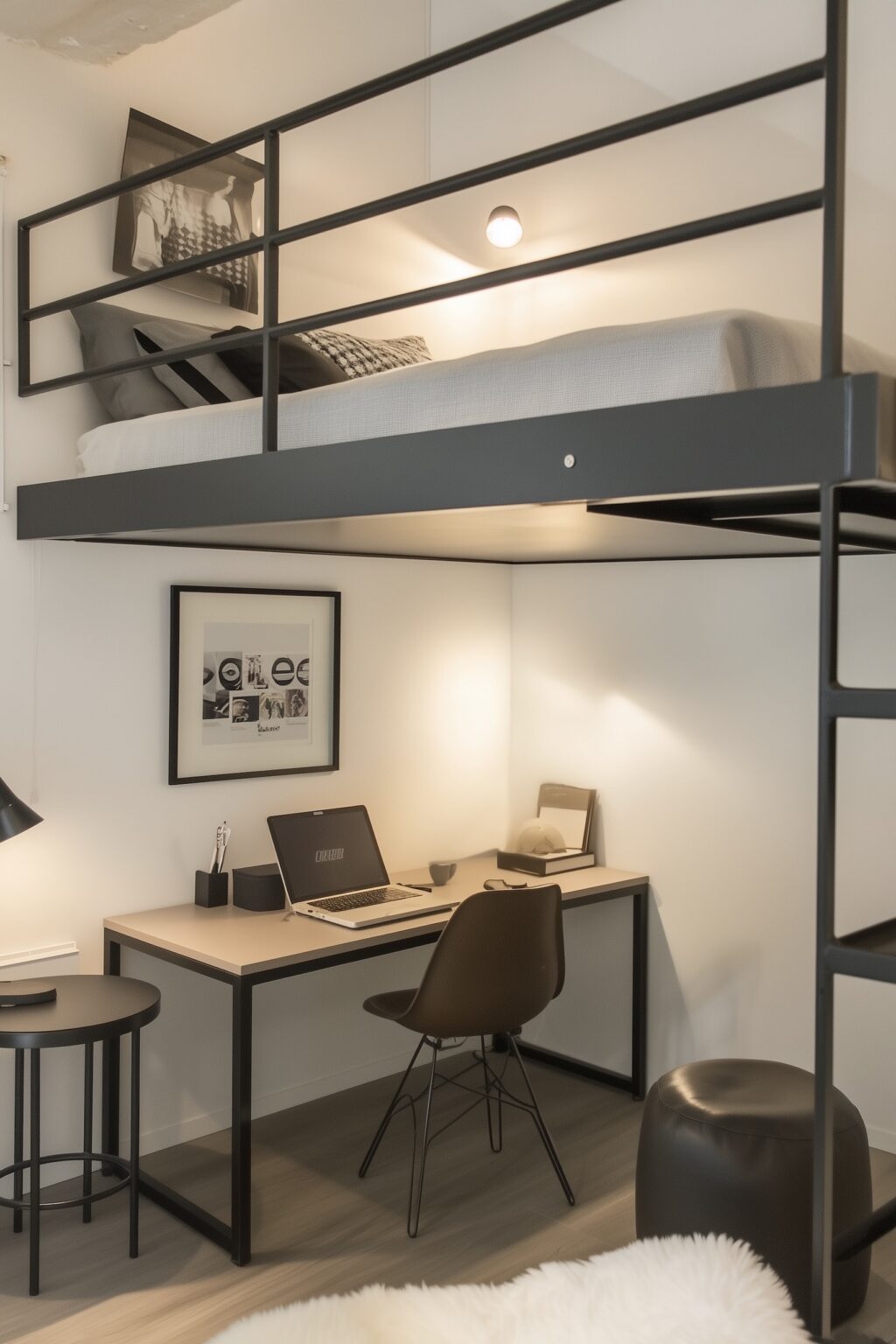 lit bas hauteur mezzanine métal