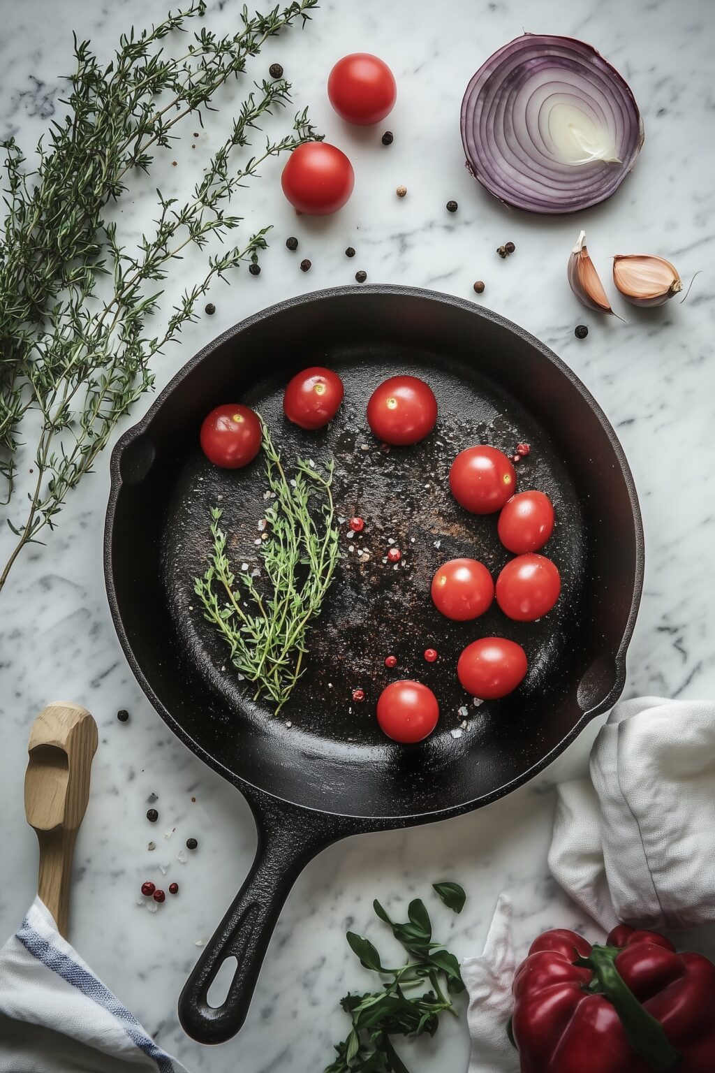 photo livre recette poele fonte tomates