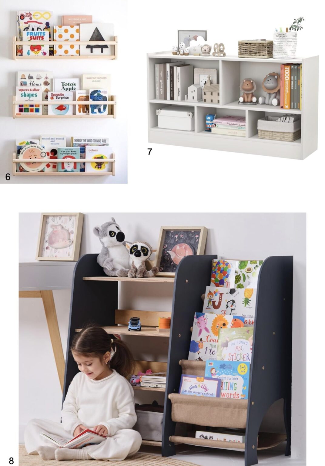 présentoir livres Montessori bibliothèque murale étagère