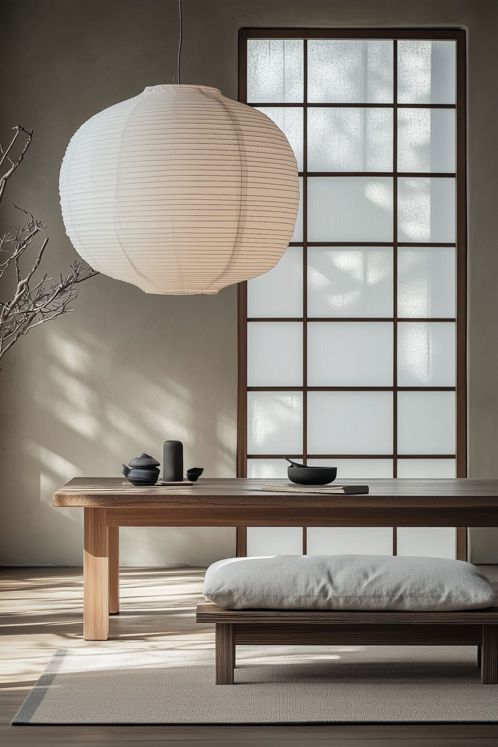 salle à manger fenêtre japonais zen