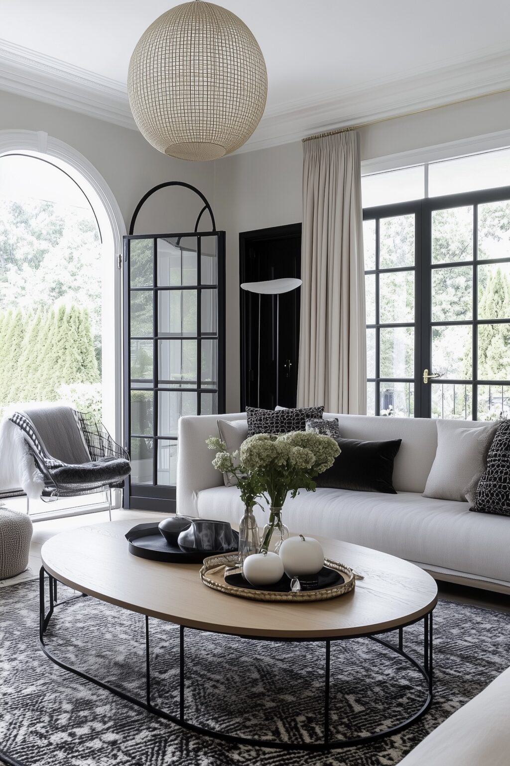 salon néo classique manoir français rénové architecte