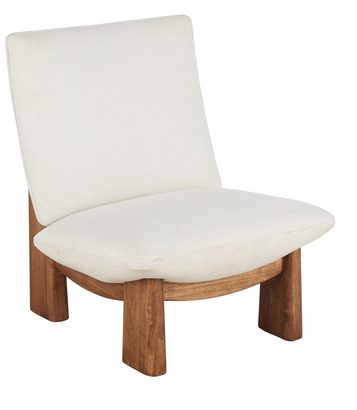 fauteuil bas Maison du Monde beige bois hevea