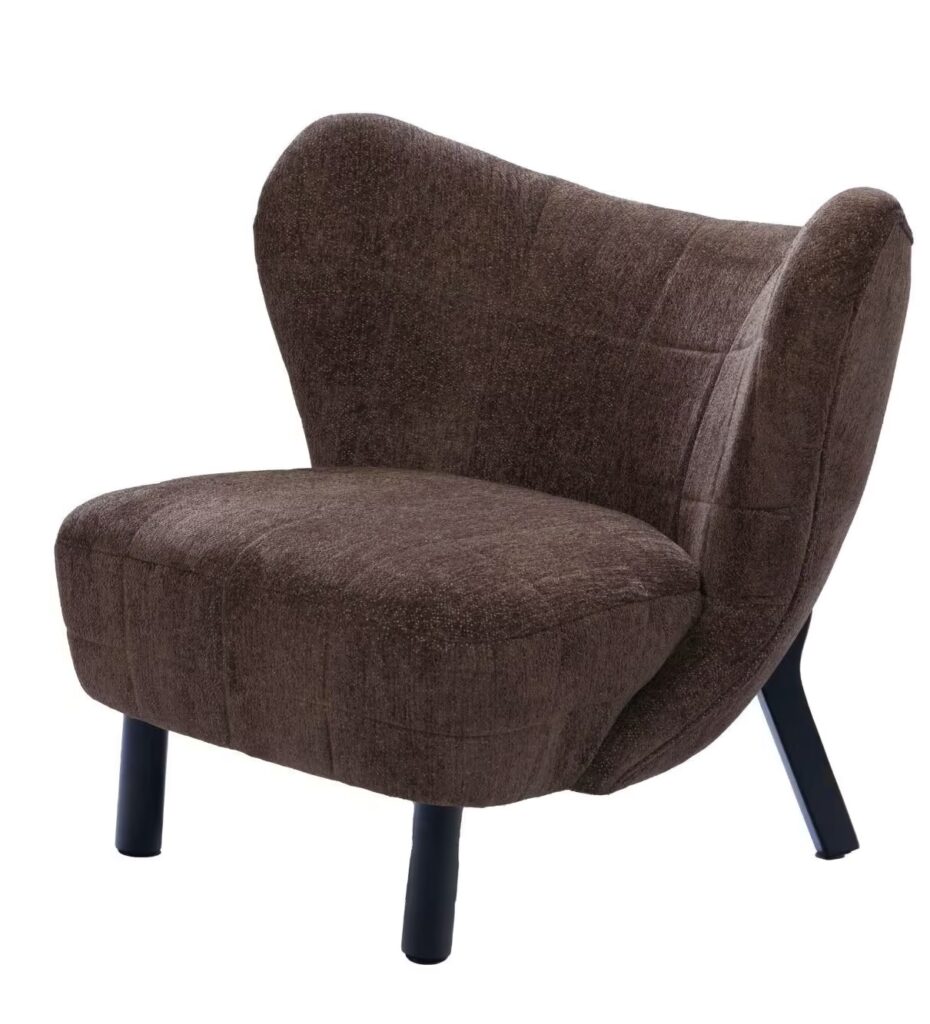 fauteuil crapaud taupe moderne cosy velours