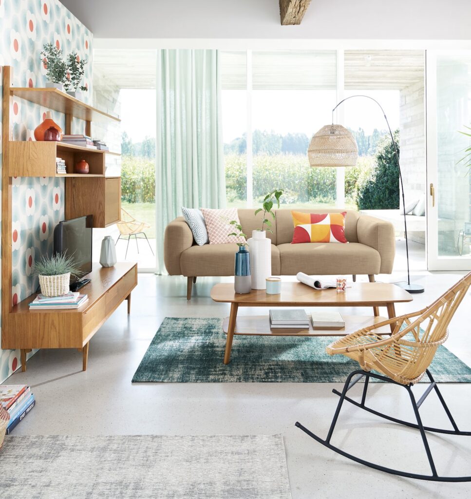 intérieur bord de mer style bohème papier-peint 60