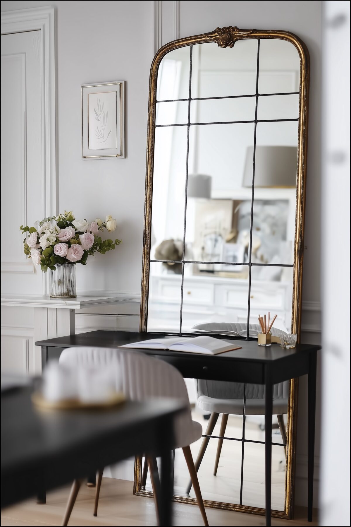 miroir Maison du Monde effet Haussmann doré