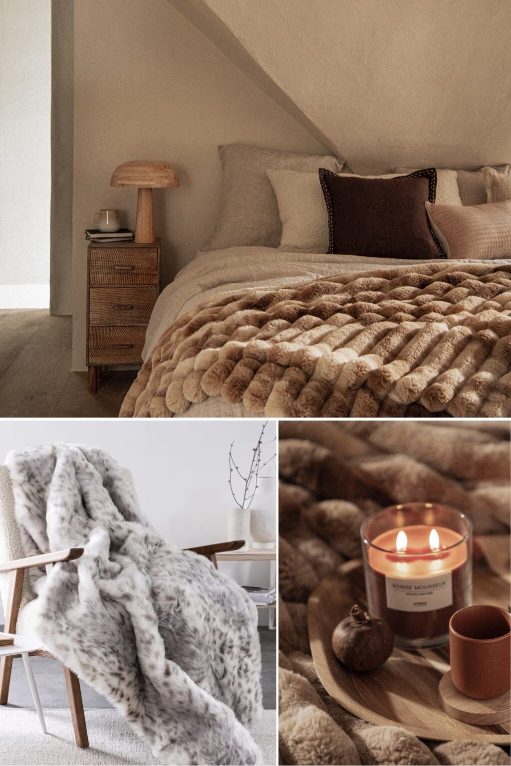 plaid Maison du Monde fausse fourrure moelleux