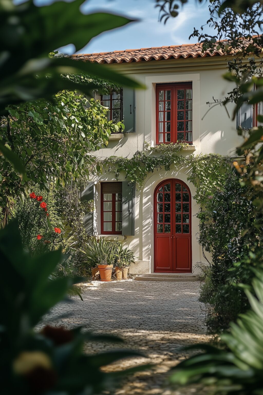 villa volets rouges porte verte Pays Basque