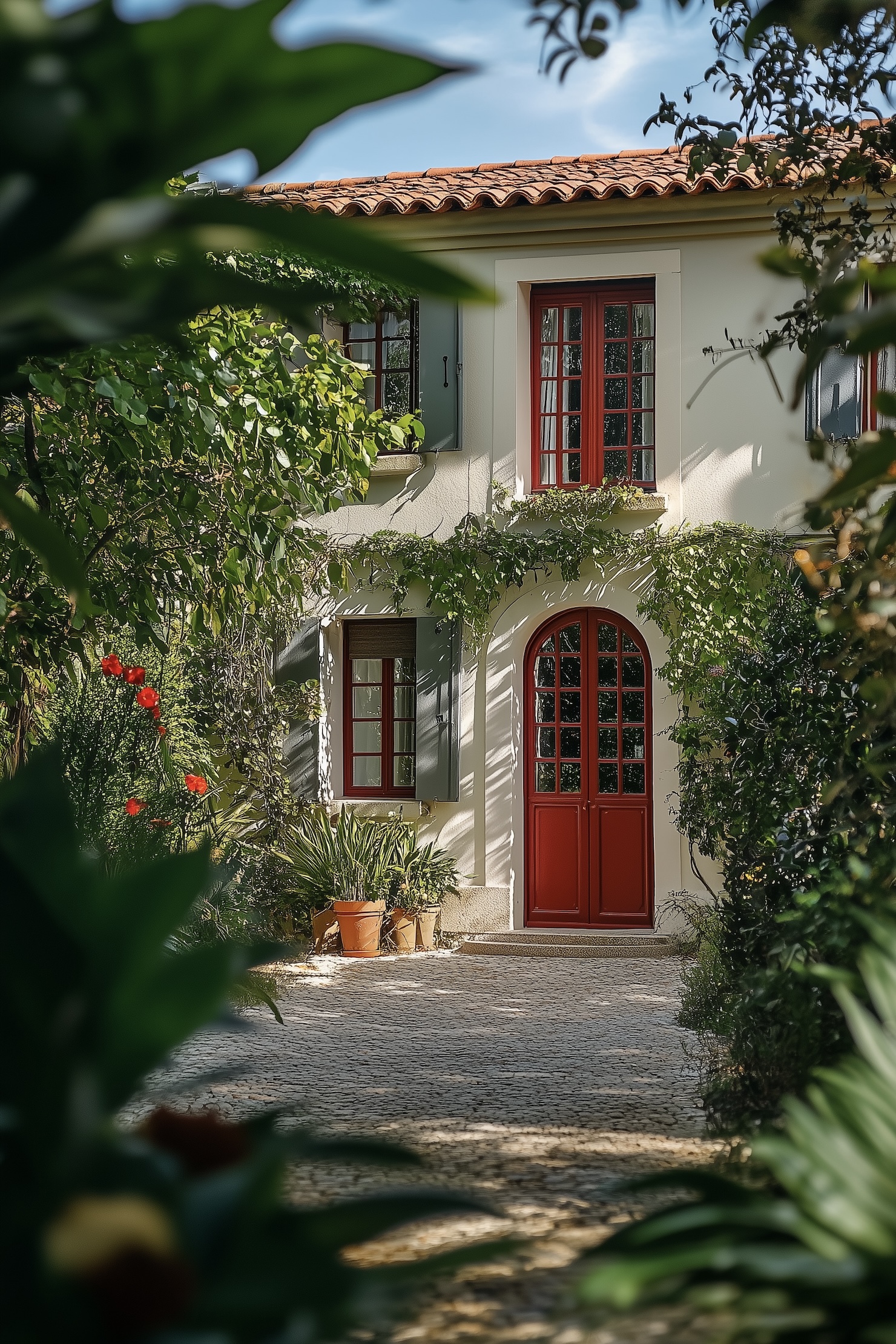villa volets rouges porte verte Pays Basque