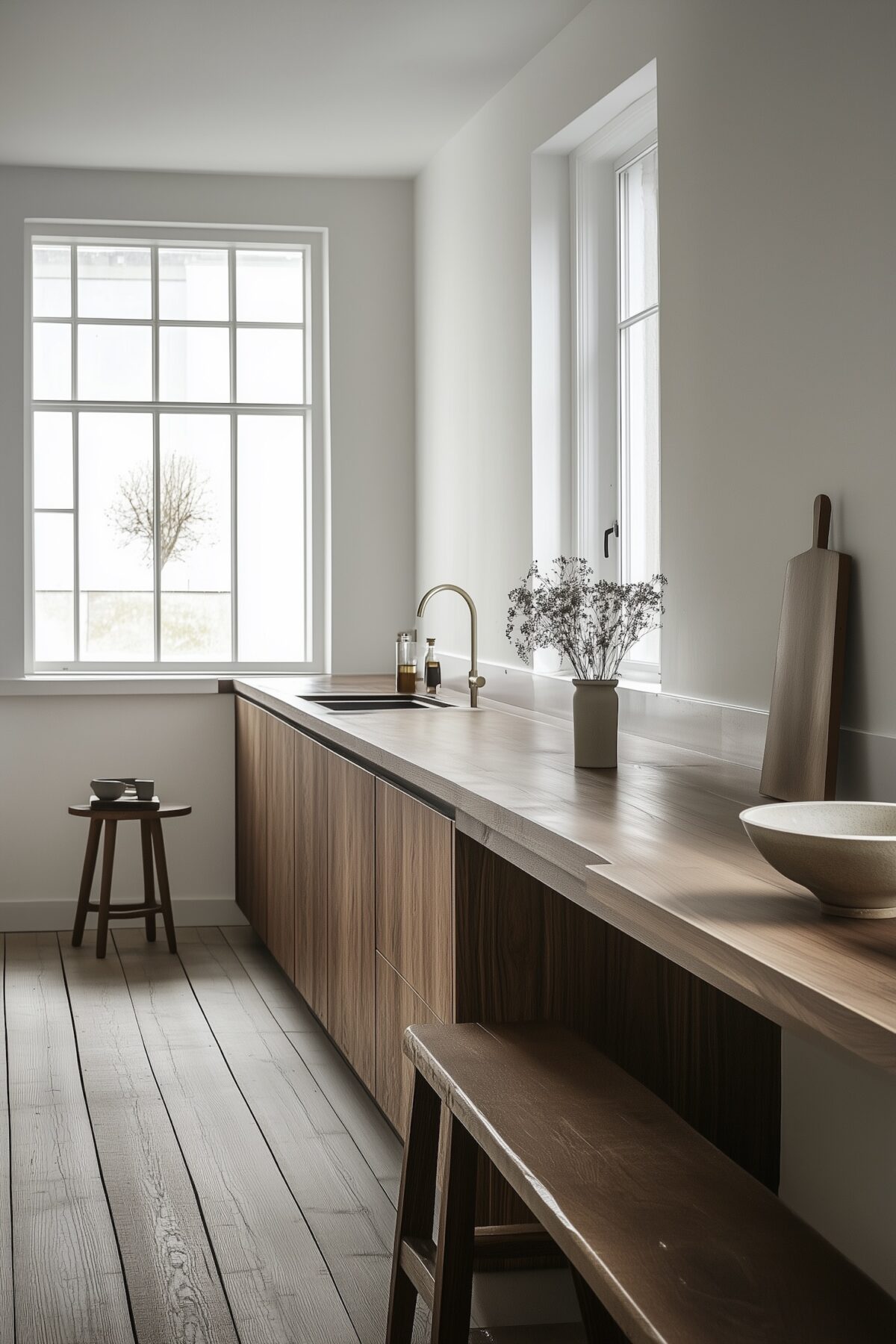 aménager petite cuisine droite bois appartement étudiant