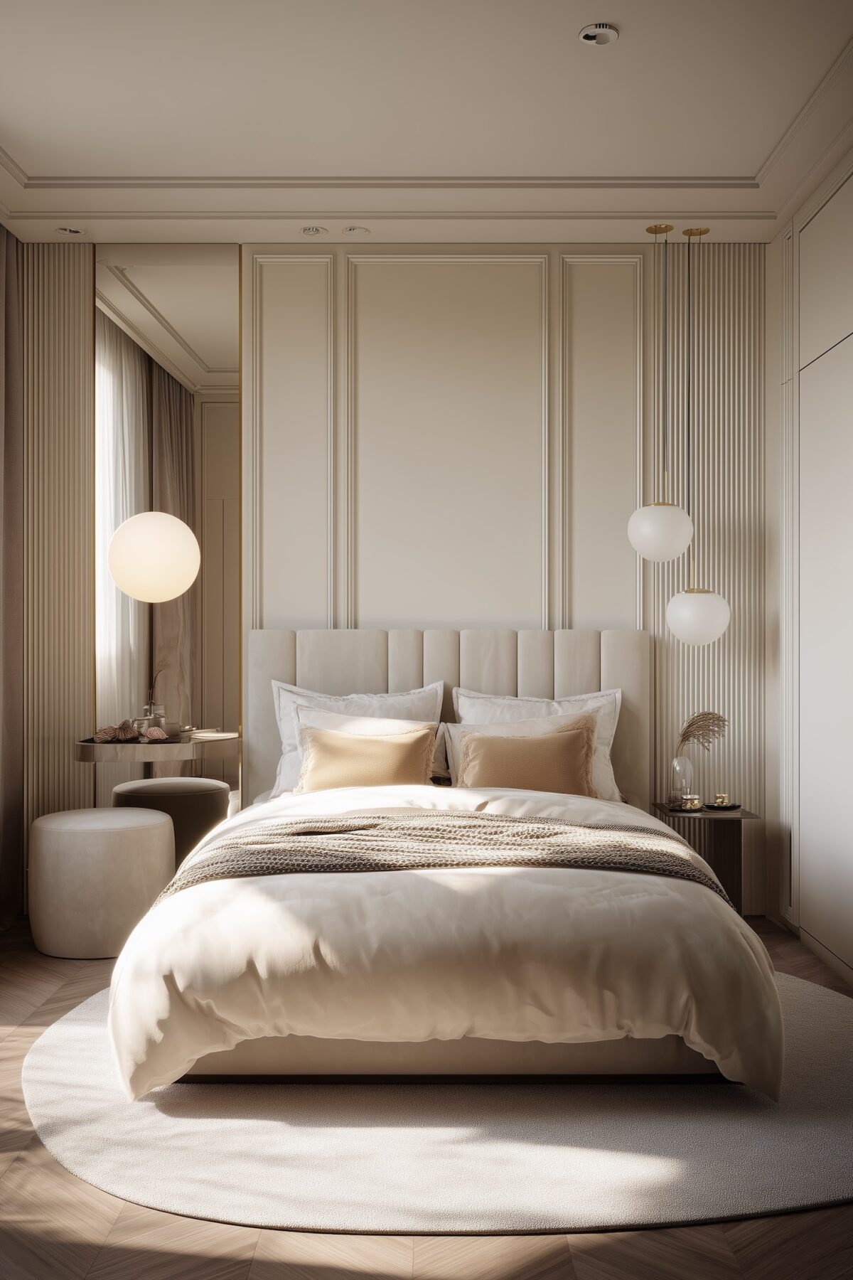 chambre beige bois comme à l'hotel