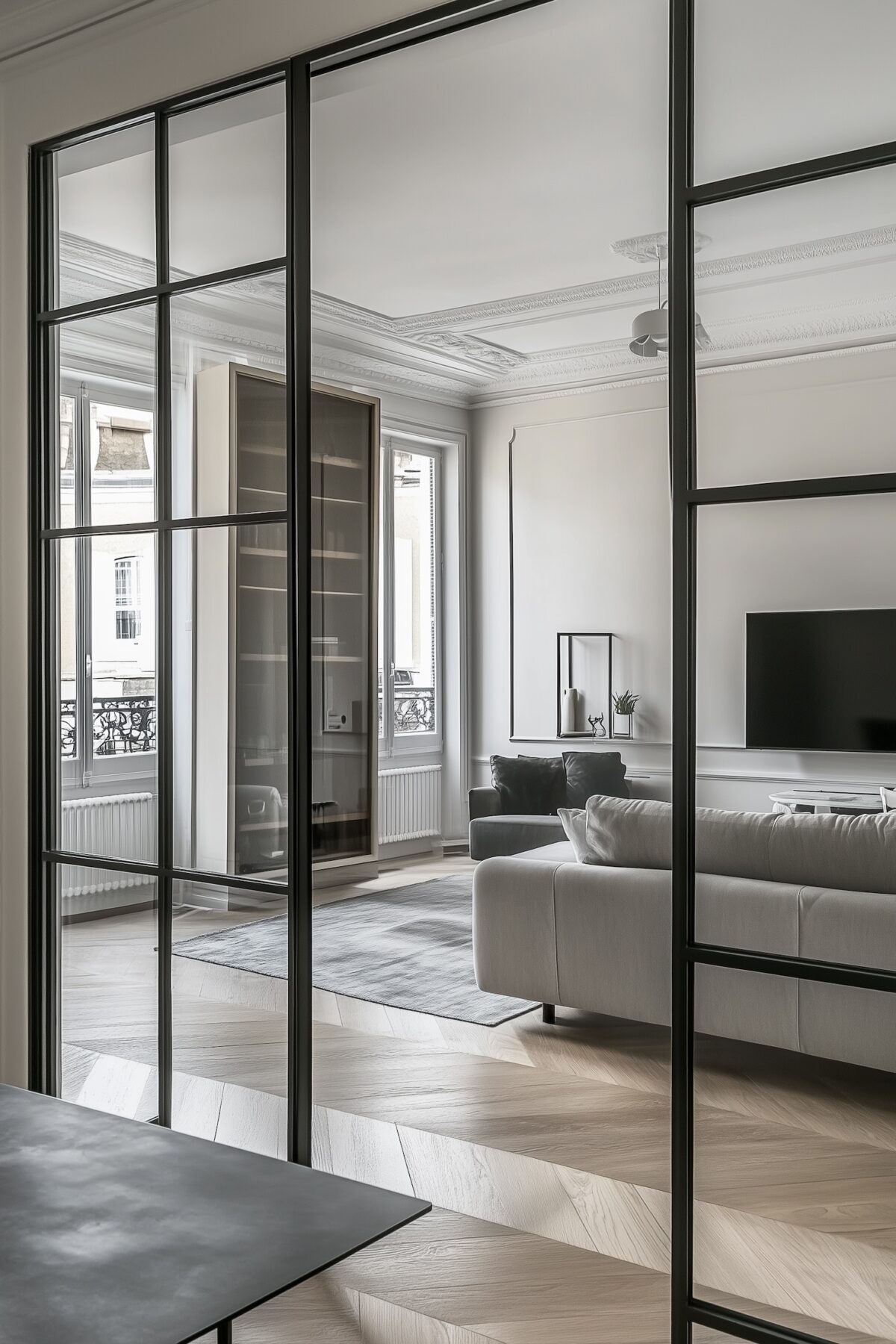 cloison amovible verrière salon - blog déco