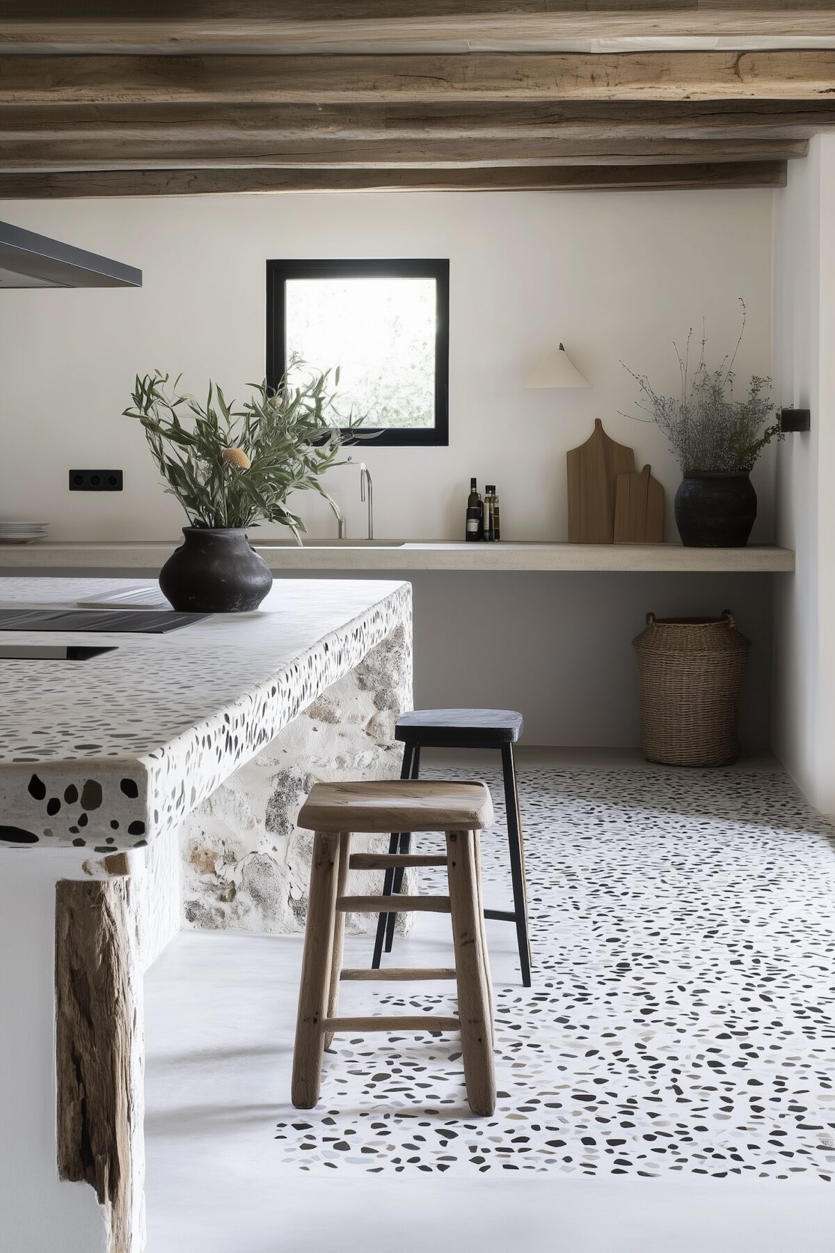 cuisine plan de travail terrazzo maison campagne