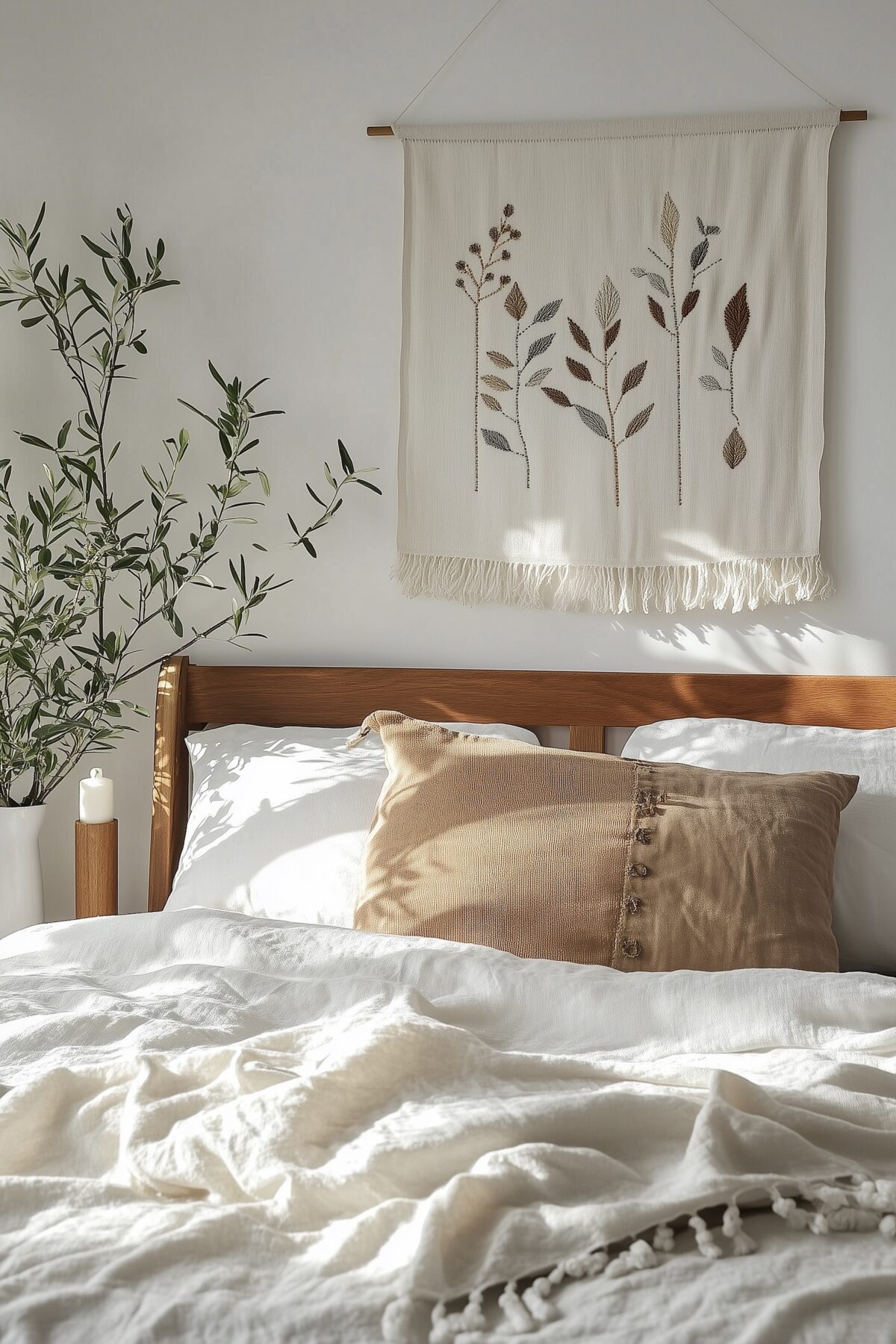 déco broderie cadre tête de lit maison charme