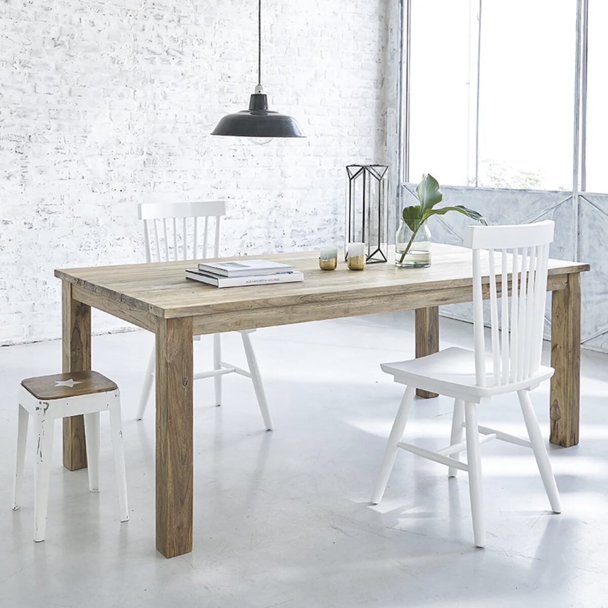 promo Berah Getah table effet bois vieilli