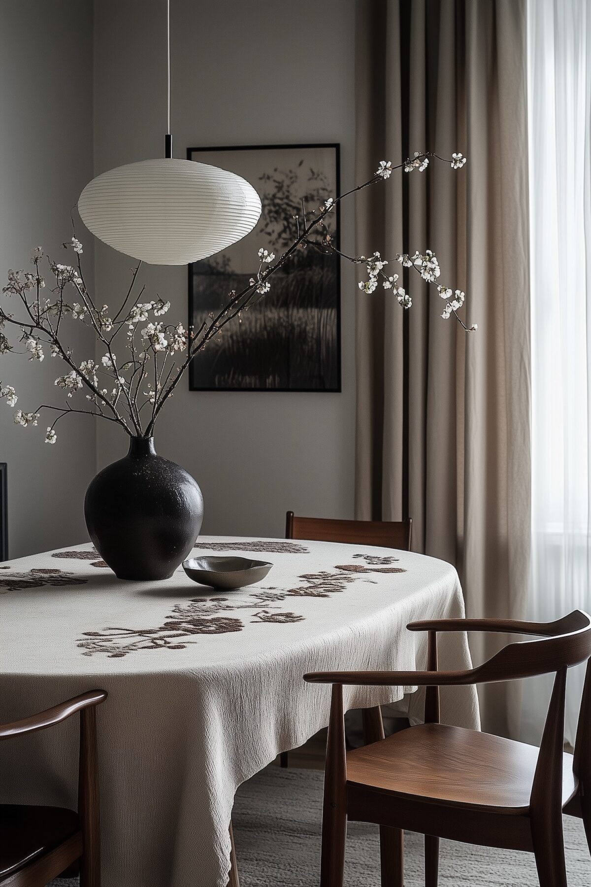 salle à manger japandi nuance beige