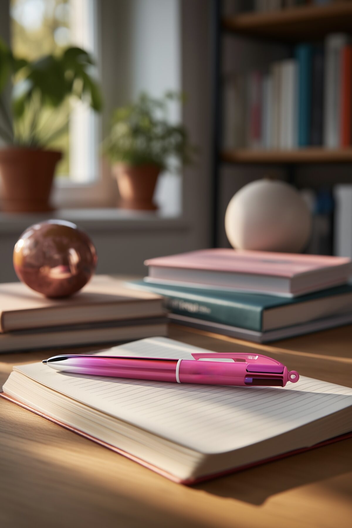 bic métal rose 4 couleurs original trousse ado