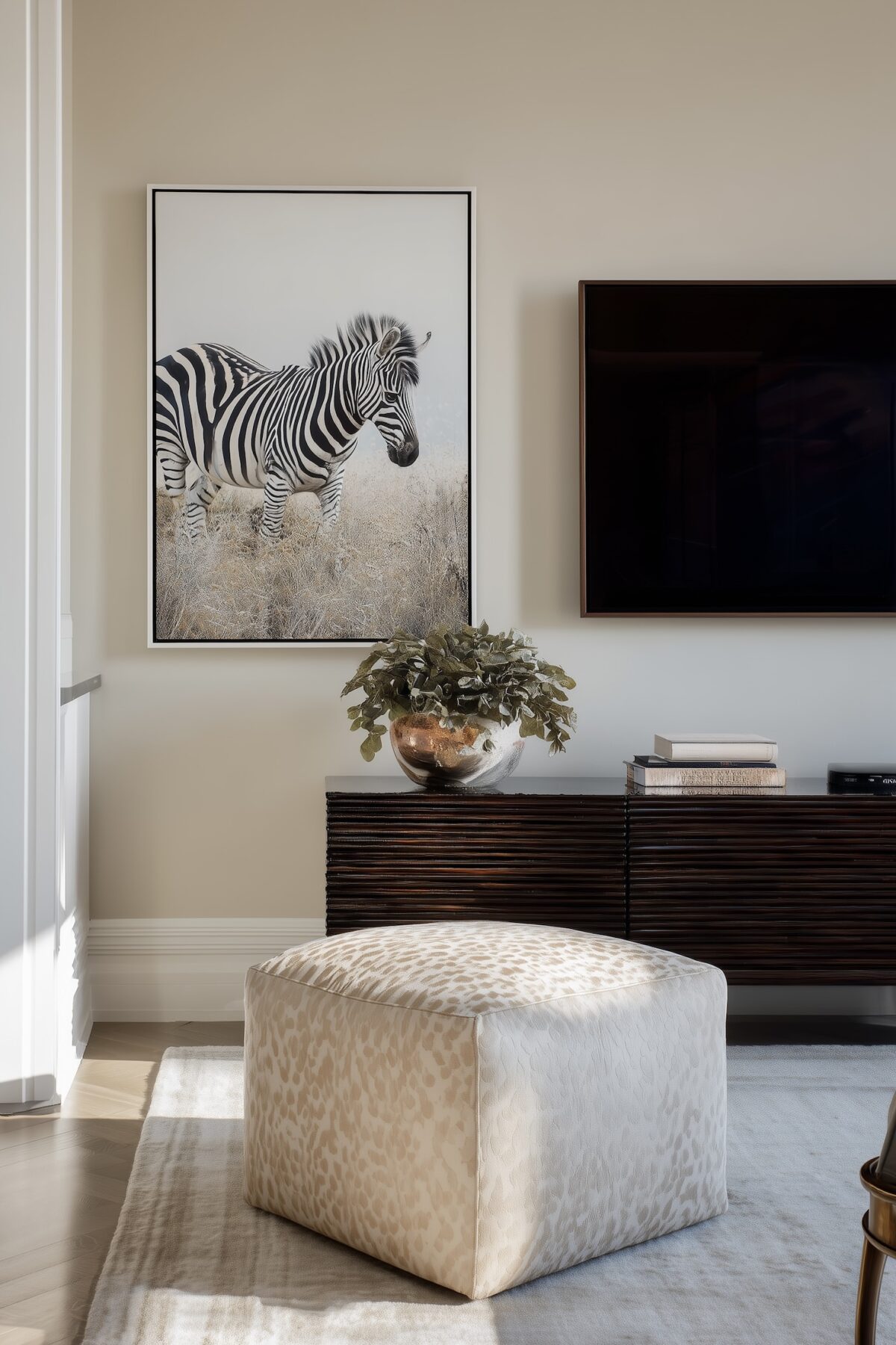 mélanger motif zèbre guépard salon