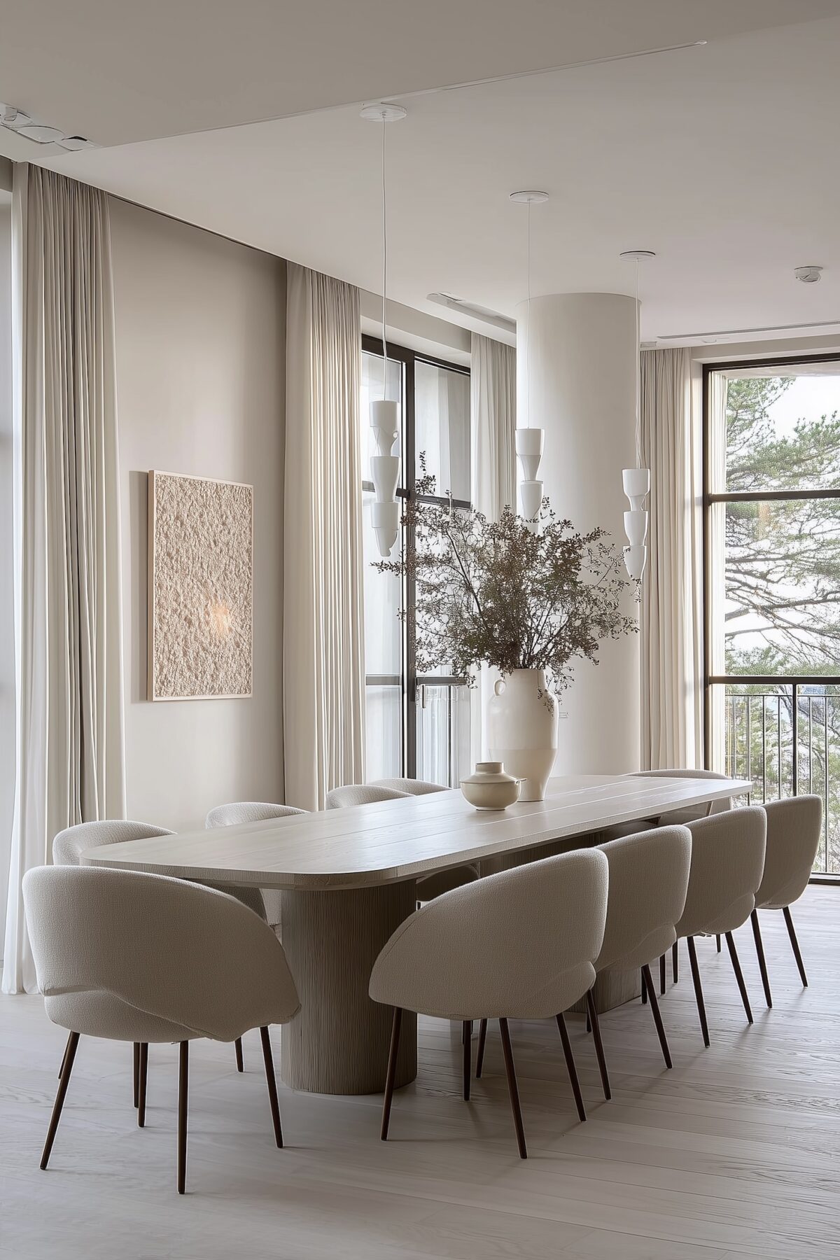 salle à manger chic longueur matière luxe