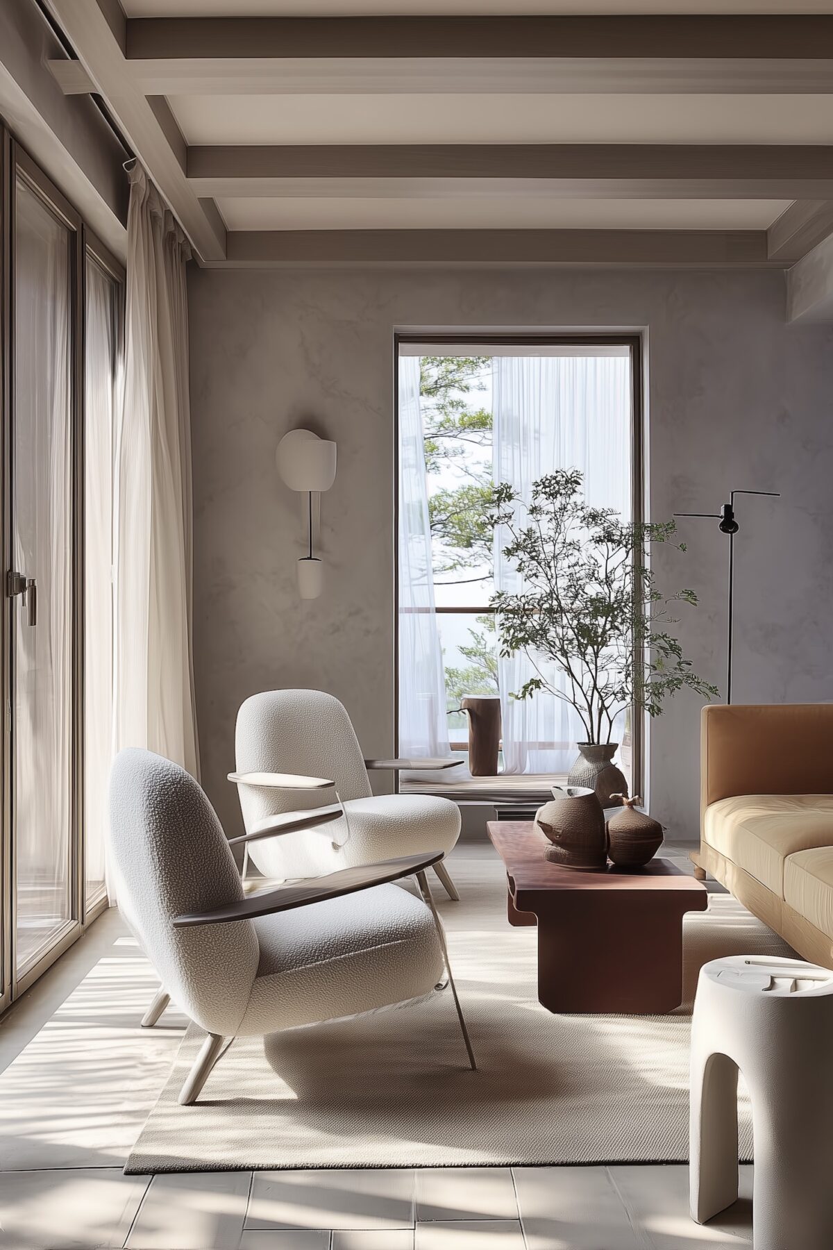 salon maison de vacances à Varna mur béton