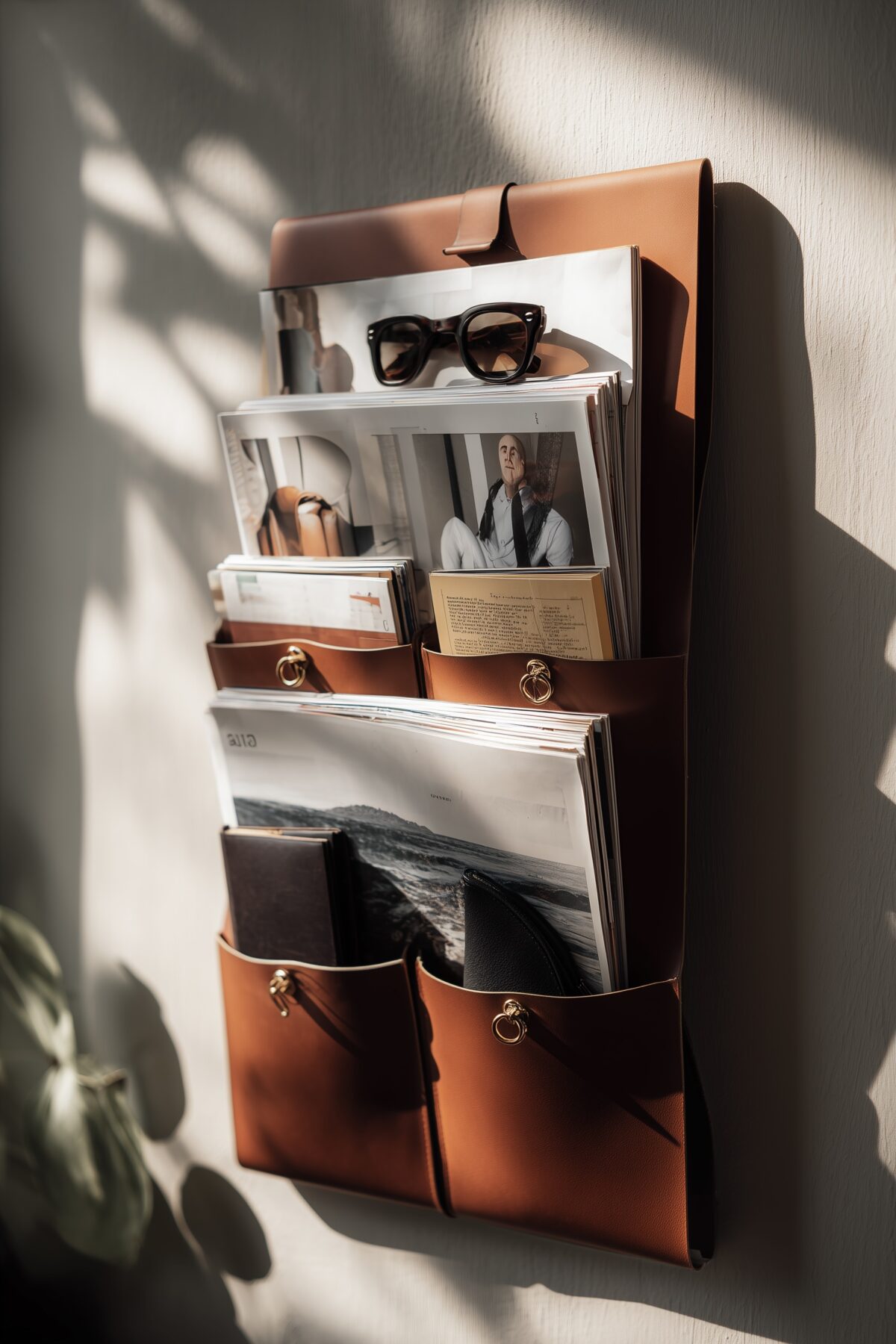 diy déco maison facile cuir porte-magazines