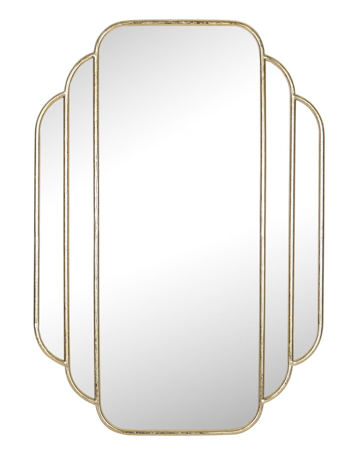 miroir doré métal Art déco éventail