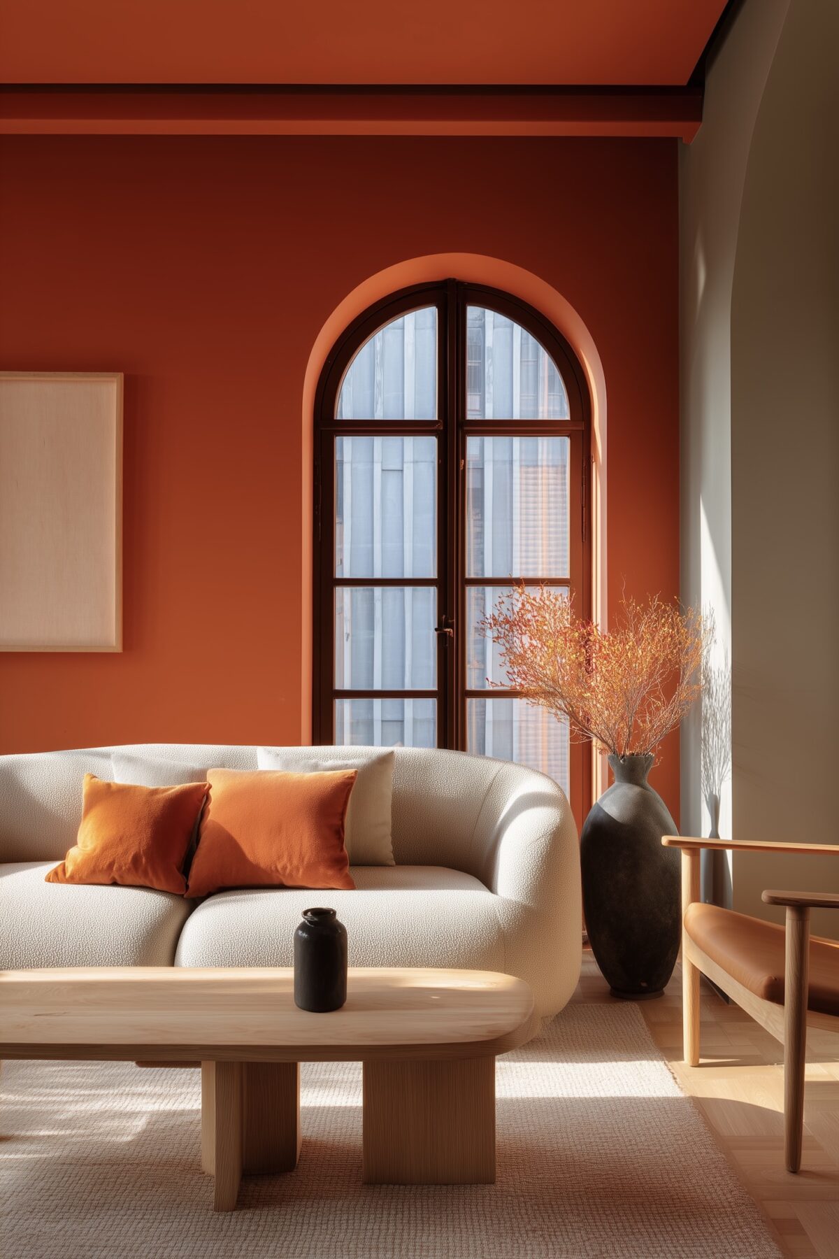 décoration salon rose orange inspiration danoise