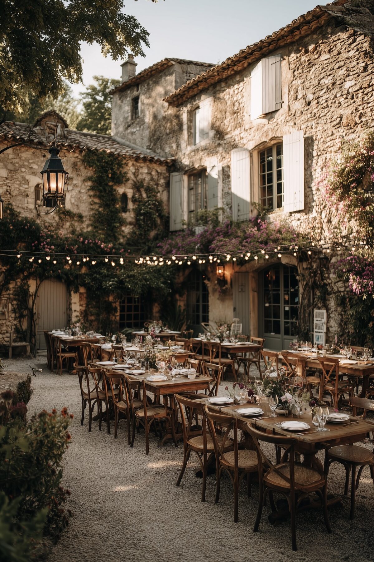 diner réception extérieur cours Mas provencal