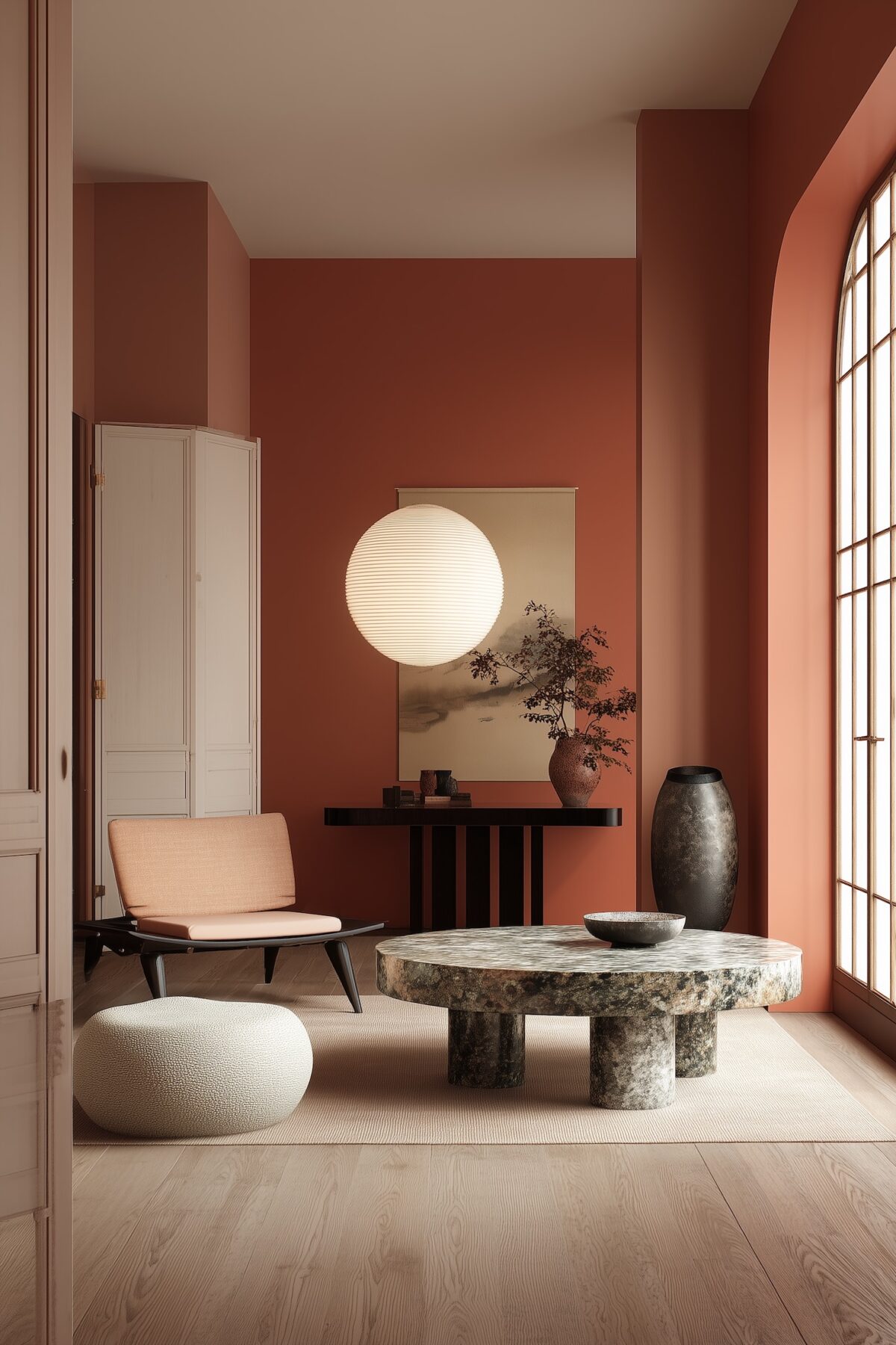 loft décoration chic colorée arche porte verrière