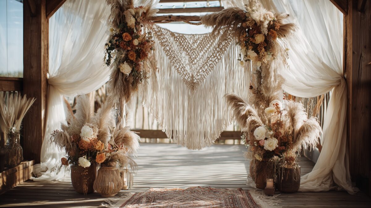 mariages-expériences en France luxe décoration herbe pampa