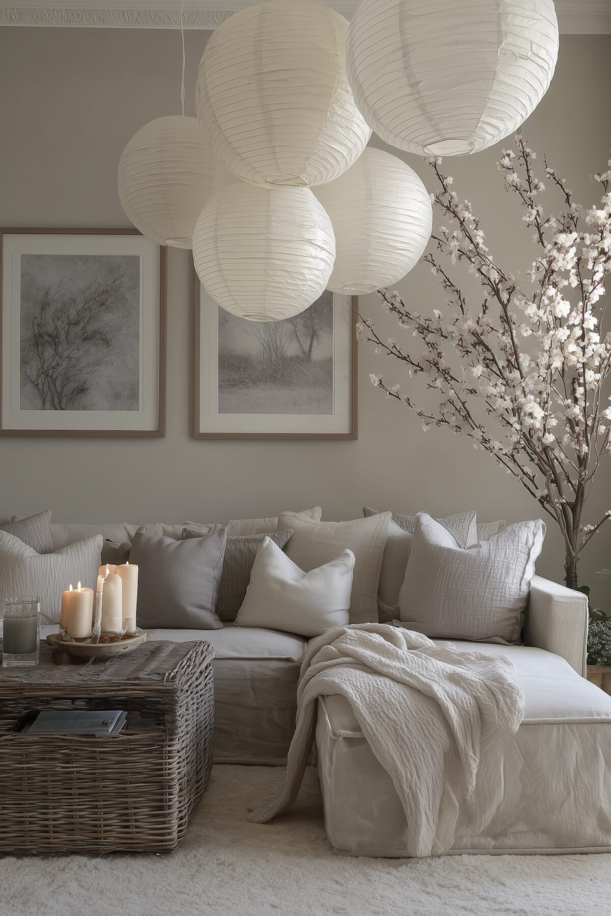 suspension papier multiple lampe xxl salon chic
