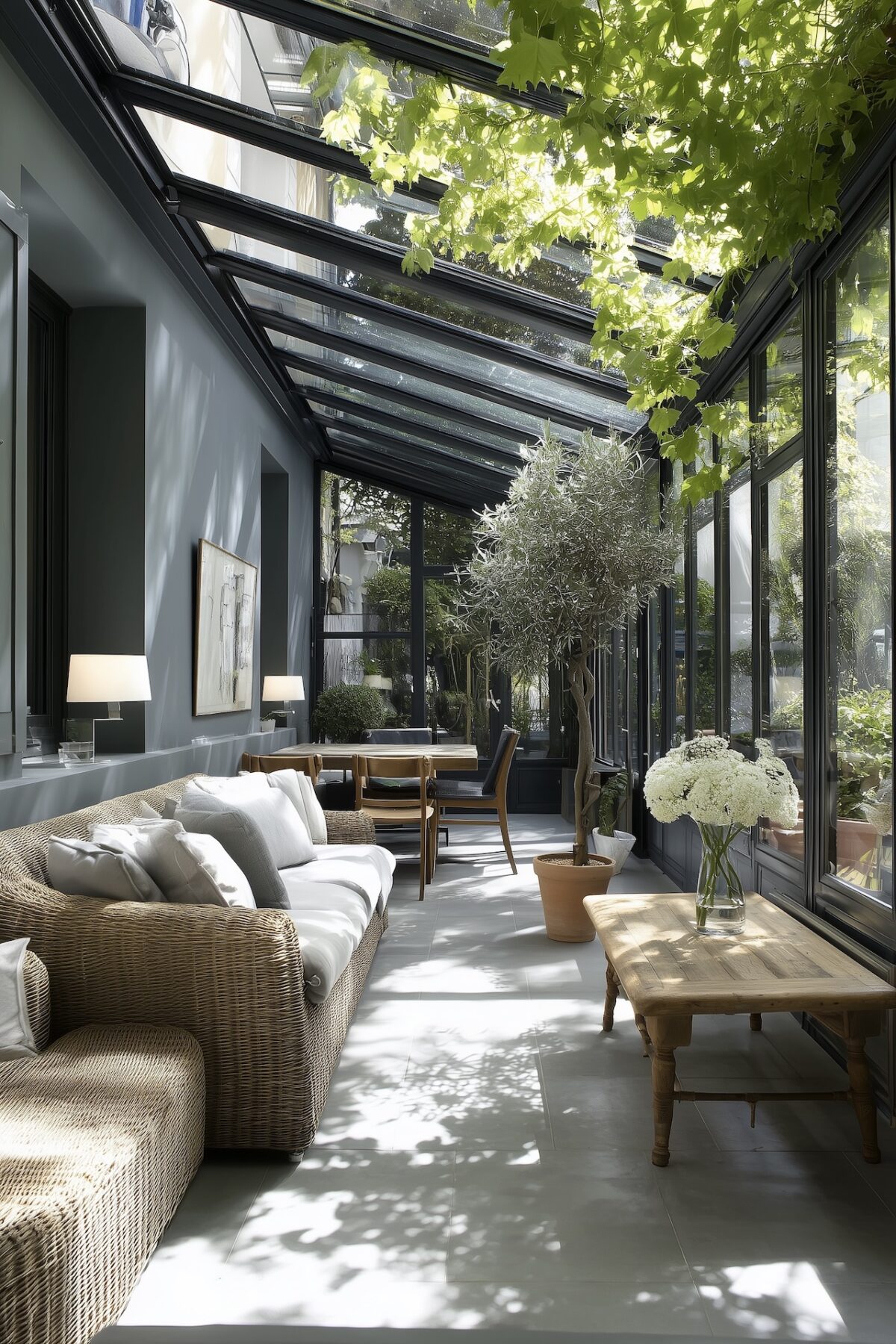 aménagement véranda longueur petit salon