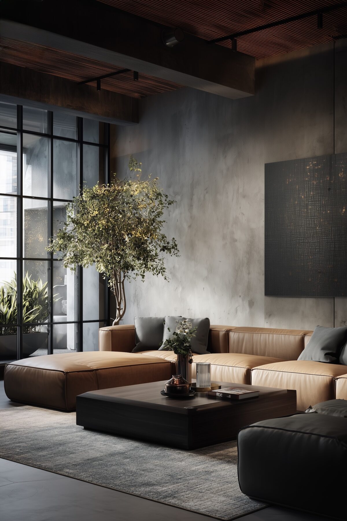 appartement moderne chaleureux salon style loft